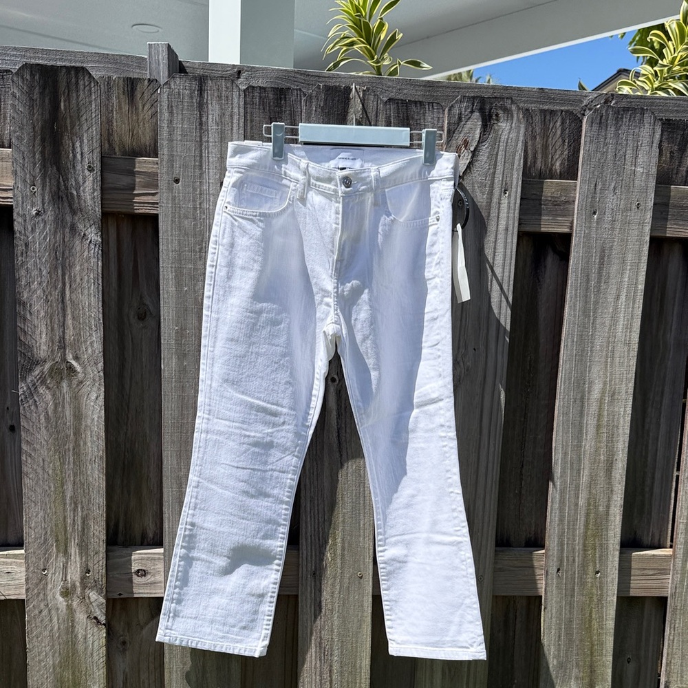 Current/Elliott Crisp White Wide-Leg Jeans